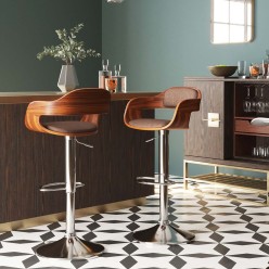 Tabouret de bar vintage teinté noyer - Monaco - Kare Design