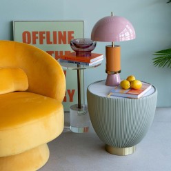 Lampe rétro rose et jaune - Josy - Kare Design