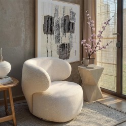 Table d'appoint en marbre minéral - Travertino - Kare Design