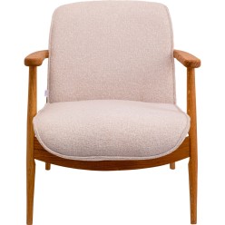 Fauteuil scandinave en tissu beige et chêne - Susan - Kare Design